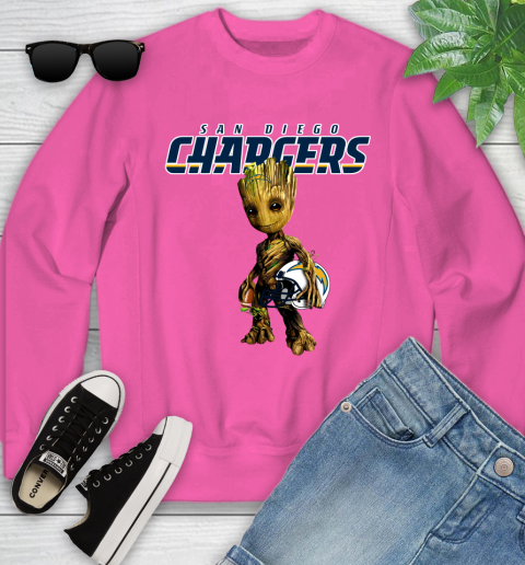 Los Angeles Chargers NFL Football Groot Marvel Guardians Of The Galaxy Youth Sweatshirt 7