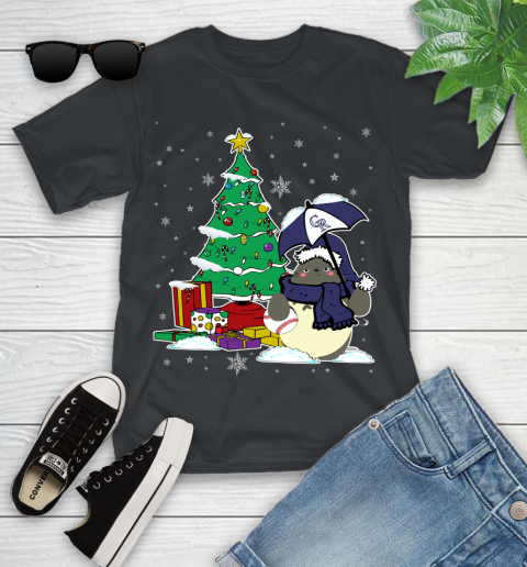 Colorado Rockies MLB Baseball Cute Tonari No Totoro Christmas Sports Youth T-Shirt