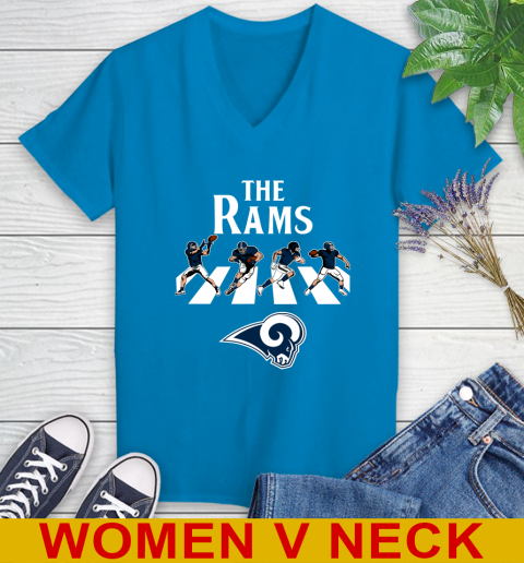 NFL Football Los Angeles Rams The Beatles Rock Band Shirt Women's V-Neck T-Shirt 7