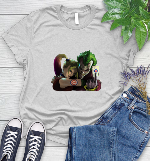 Chicago Cubs MLB Baseball Joker Harley Quinn Suicide Squad Women's T-Shirt