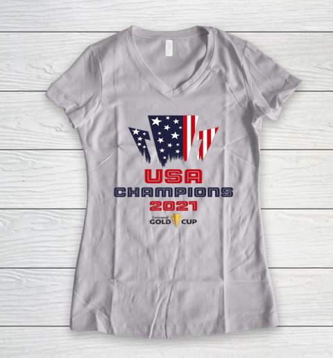 USA Gold Cup T Shirt  Jersey Concacaf Champions 2021 Women's V-Neck T-Shirt