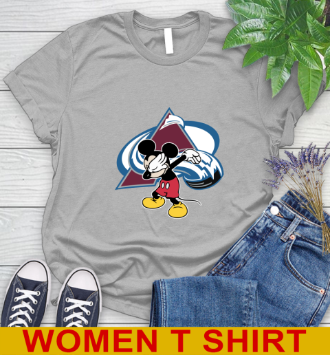 Colorado Avalanche NHL Hockey Dabbing Mickey Disney Sports Women's T-Shirt 5