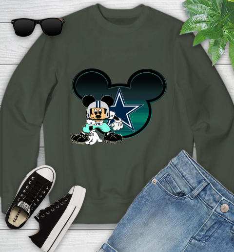 NFL Dallas Cowboys Mickey Mouse Disney Football T Shirt Youth Sweatshirt 10