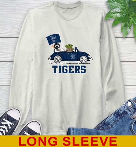 MLB Baseball Detroit Tigers Darth Vader Baby Yoda Driving Star Wars Shirt Long Sleeve T-Shirt 12
