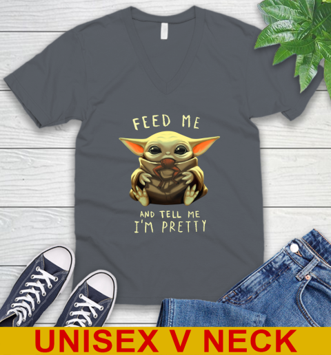 Feed Me And Tell Me I'm Pretty Baby Yoda Star Wars Shirts V-Neck T-Shirt 4
