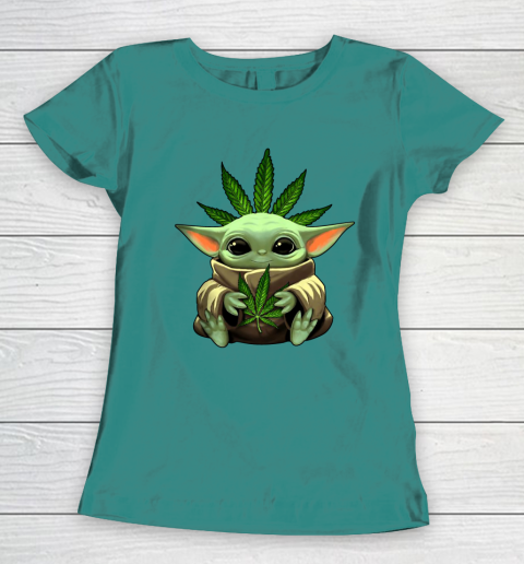 Baby Yoda Hug Marijuana Canabis Women's T-Shirt 12