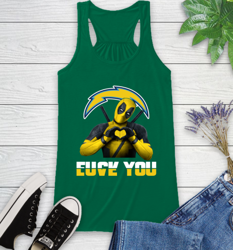 NHL San Diego Chargers Deadpool Love You Fuck You Football Sports Racerback Tank 6
