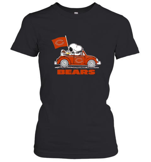 Snoopy And Woodstock Ride The Chicago Bears Car NFL Women's T-Shirt