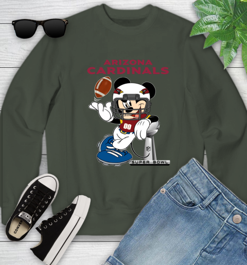 NFL Arizona Cardinals Mickey Mouse Disney Super Bowl Football T Shirt Youth Sweatshirt 10
