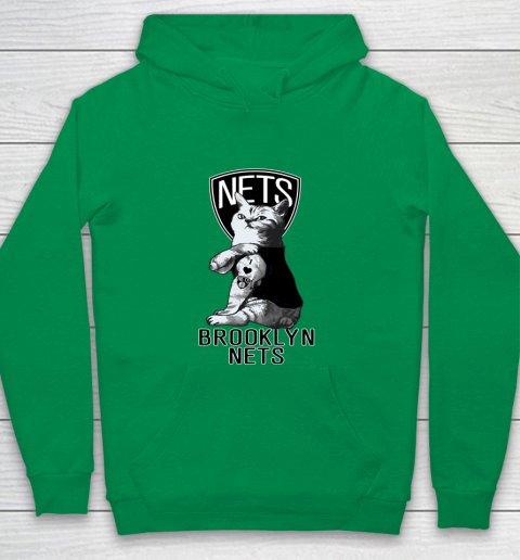 NBA Basketball My Cat Loves Brooklyn Nets Youth Hoodie 4