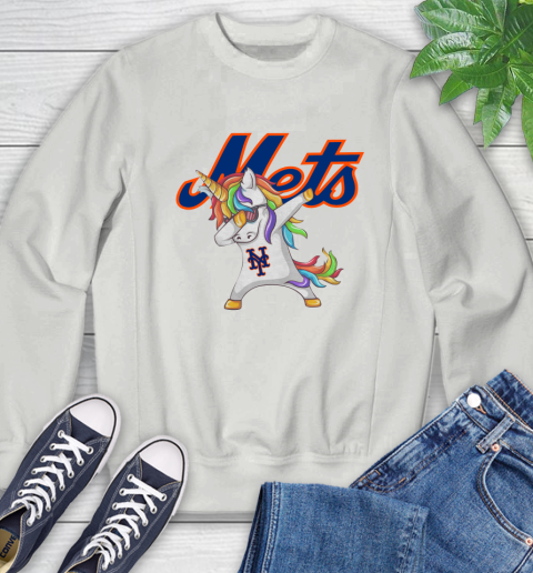 New York Mets MLB Baseball Funny Unicorn Dabbing Sports Sweatshirt 5
