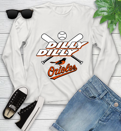 MLB Baltimore Orioles Dilly Dilly Baseball Sports Youth Long Sleeve 12