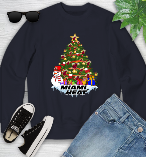 Miami Heat Merry Christmas NBA Basketball Sports Youth Sweatshirt 3