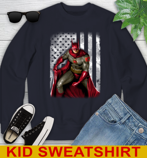 Calgary Flames NHL Hockey Batman DC American Flag Shirt Youth Sweatshirt 2