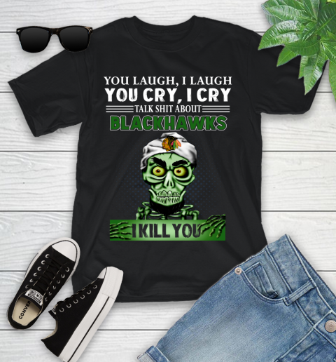 NHL Talk Shit About Chicago Blackhawks I Kill You Achmed The Dead Terrorist Jeffrey Dunham Hockey Youth T-Shirt