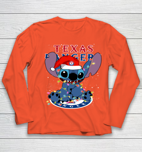 Texas Rangers MLB noel stitch Baseball Christmas Youth Long Sleeve 2