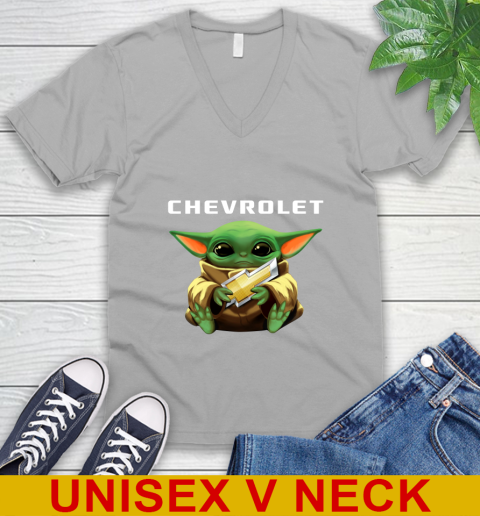 Star Wars Baby Yoda Hugs Chevrolet Car Shirt 49