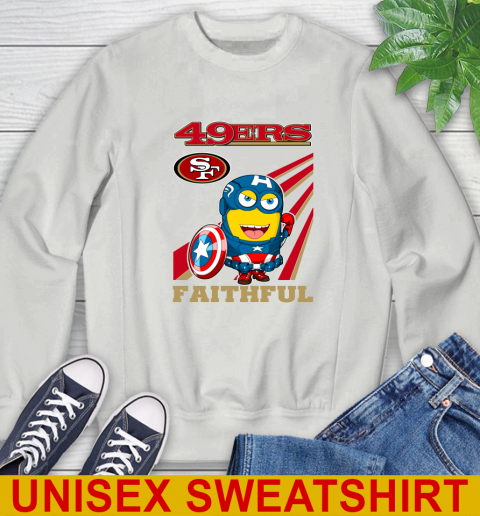 NFL Football San Francisco 49ers Captain America Marvel Avengers Minion Faithful Shirt Sweatshirt 5