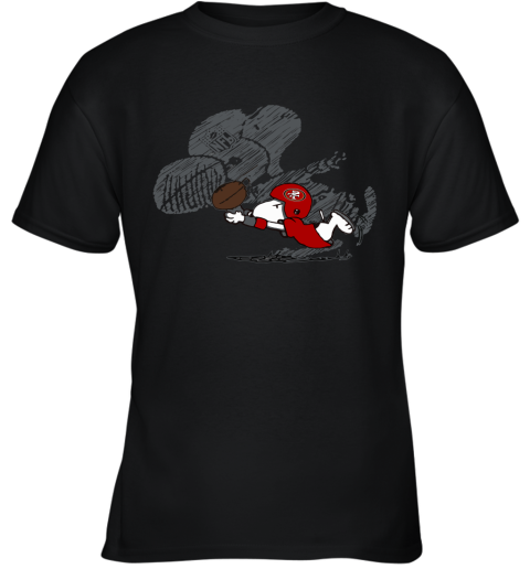San Fracisco 49ers Snoopy Plays The Football Game Youth T-Shirt
