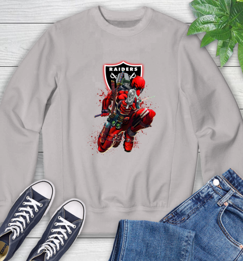 NFL Deadpool Marvel Comics Sports Football Oakland Raiders Sweatshirt 12