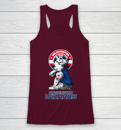 NBA Basketball My Cat Loves Washington Wizards Racerback Tank 2