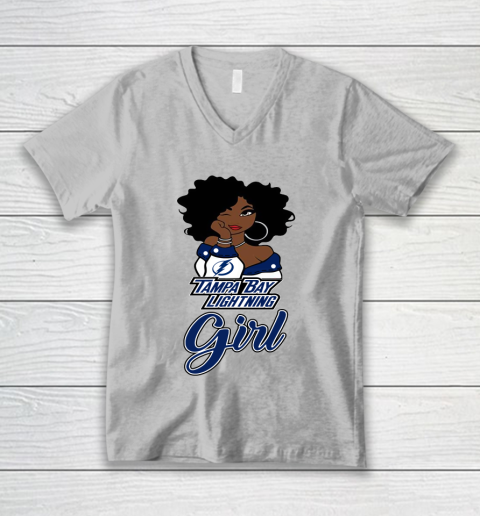 Tampa Bay Lightning Girl NHL V-Neck T-Shirt 4
