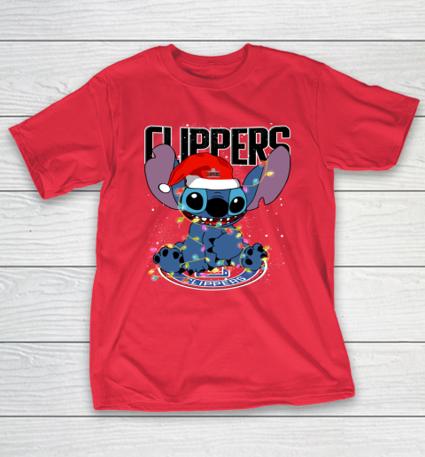 LA Clippers NBA noel stitch Basketball Christmas T-Shirt 7