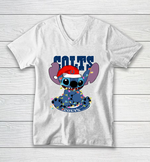 Indianapolis Colts NFL Football noel stitch Christmas V-Neck T-Shirt