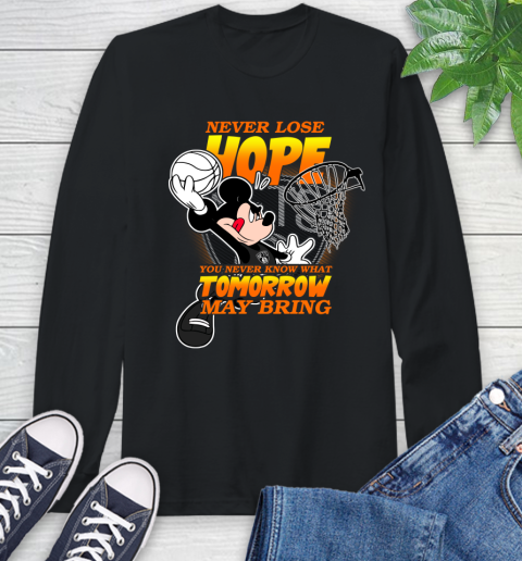 Brooklyn Nets NBA Basketball Mickey Disney Never Lose Hope Long Sleeve T-Shirt