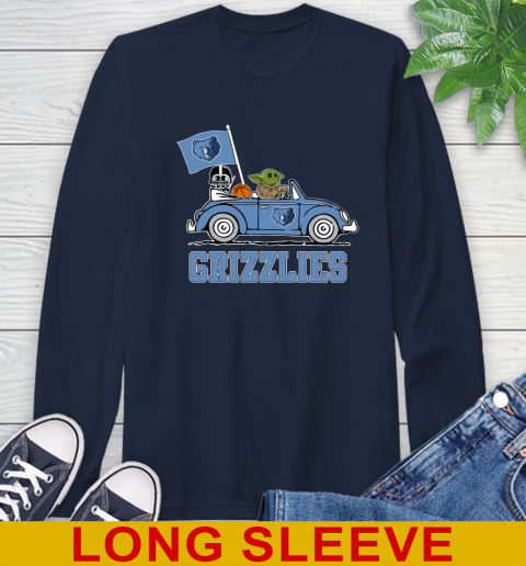 NBA Basketball Memphis Grizzlies Darth Vader Baby Yoda Driving Star Wars Shirt Long Sleeve T-Shirt 4
