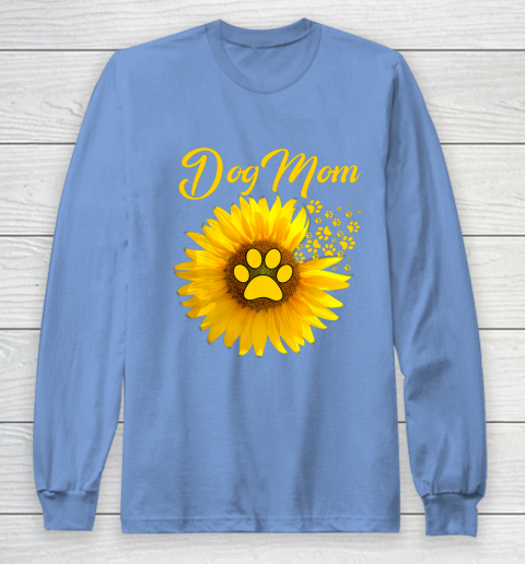 Dog Mom Shirt Amazing Dog Mom Sunflower Dog Paw Long Sleeve T Shirt Tee For Sports