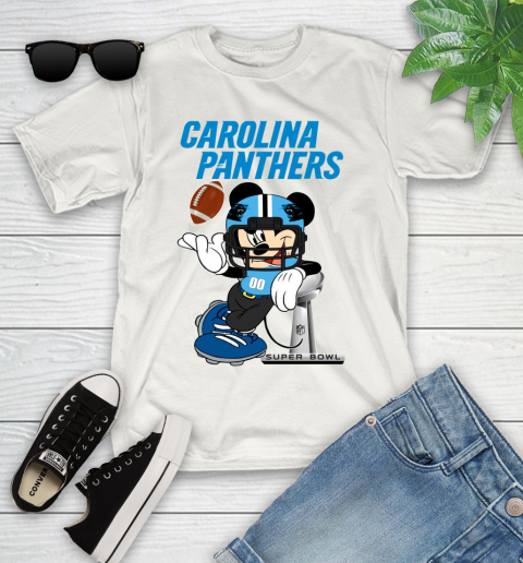 NFL Carolina Panthers Mickey Mouse Disney Super Bowl Football T Shirt Youth T-Shirt
