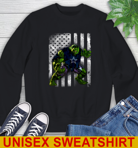 Dallas Cowboys Hulk Marvel Avengers NFL Football American Flag Sweatshirt