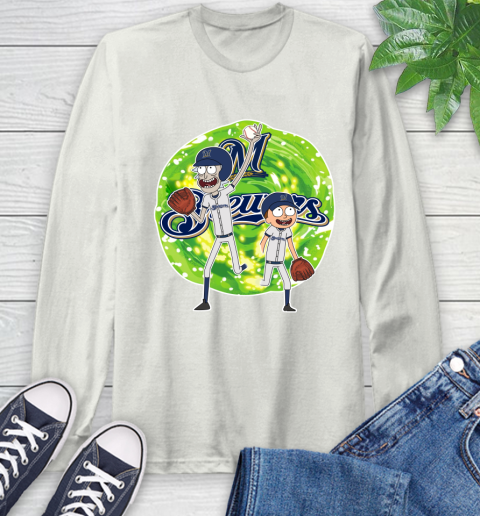 MLB Milwaukee Brewers Rick And Morty Baseball Sports Long Sleeve T-Shirt 12