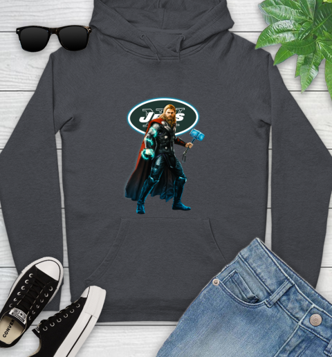 NFL Thor Avengers Endgame Football New York Jets Youth Hoodie 9 NFL Thor Avengers Endgame Football New York Jets Youth Hoodie - Image 9