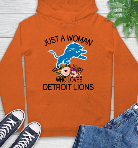 NFL Just A Woman Who Loves Detroit Lions Football Sports Hoodie 3