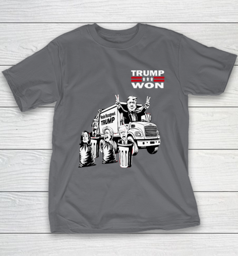 Trump Won Trump Waste Management Funny Trump Garbage Truck Youth T-Shirt 5