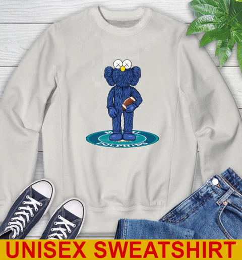 NFL Football Miami Dolphins Kaws Bff Blue Figure Shirt Sweatshirt - Image 13
