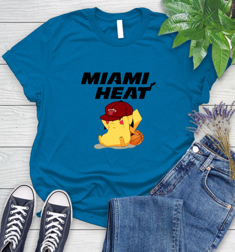 NBA Pikachu Basketball Sports Miami Heat Women's T-Shirt 7