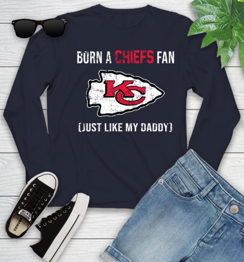 NFL Kansas City Chiefs Football Loyal Fan Just Like My Daddy Shirt Youth Long Sleeve 2