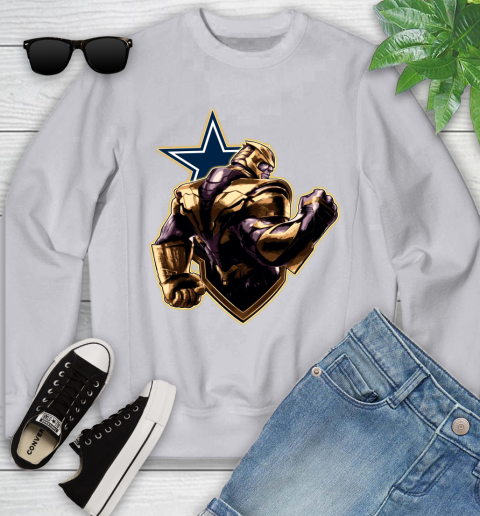 NFL Thanos Avengers Endgame Football Sports Dallas Cowboys Youth Sweatshirt 4