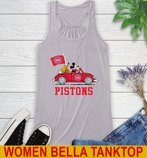 NBA Basketball Detroit Pistons Pluto Mickey Driving Disney Shirt Racerback Tank 5