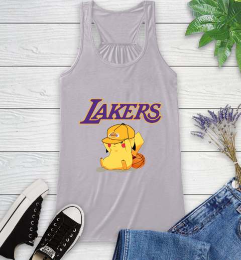 NBA Pikachu Basketball Sports Los Angeles Lakers Racerback Tank 5