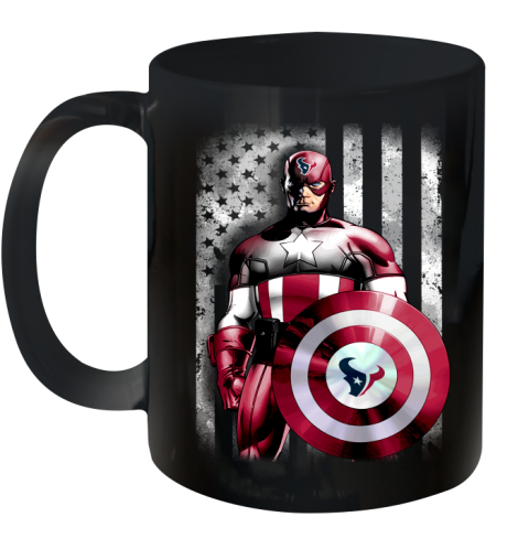 Houston Texans NFL Football Captain America Marvel Avengers American Flag Shirt Ceramic Mug 11oz