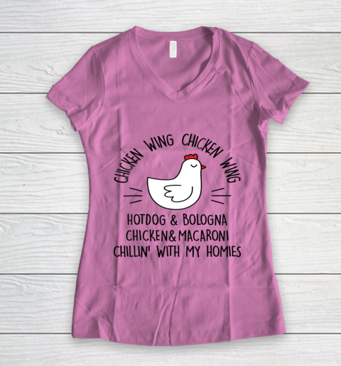 Viral Chicken Wing Chicken Wing Hot Dog Bologna Song Lyric Women's V-Neck T-Shirt 8