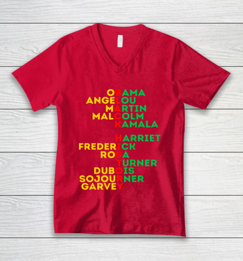 Black History Month Dream Like Leaders African American Love V-Neck T-Shirt 6