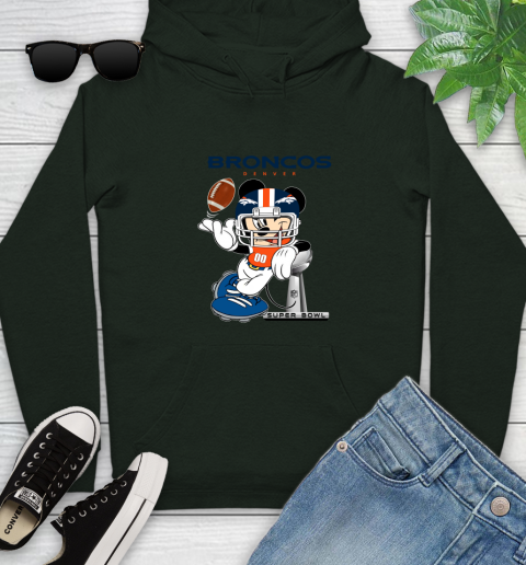 NFL Denver Broncos Mickey Mouse Disney Super Bowl Football T Shirt Youth Hoodie 13