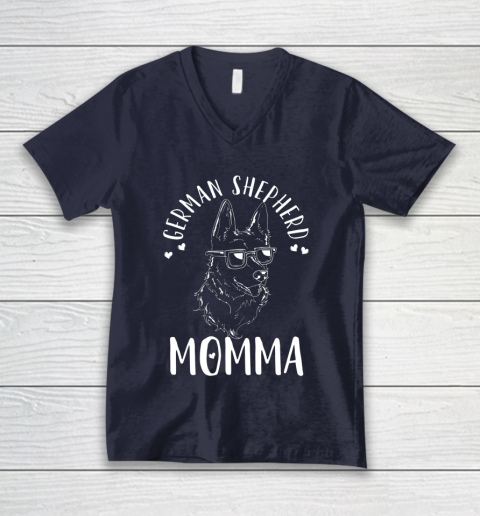 Dog Mom Shirt German Shepherd Momma Dog Mom Mama Gift V-Neck T-Shirt 2
