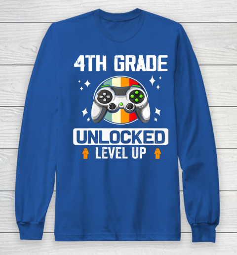 Next Level t shirts 4th Grade Unlocked Level Up Back To School Fourth Grade Gamer Long Sleeve T-Shirt 6