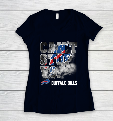 NFL Buffalo Bills Can't Stop Vs Women's V-Neck T-Shirt 2